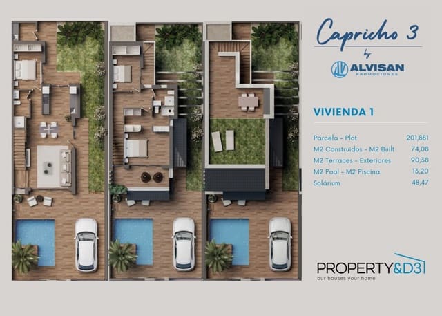 Chalet de 3 habitaciones en Lo Pagan, San Pedro del Pinatar en venta con piscina - 479.900 € (Ref: 9831146)