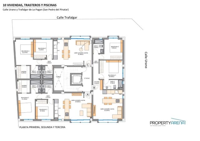 3 bedroom Penthouse for sale in Los Cuarteros, San Pedro del Pinatar with pool - € 949,900 (Ref: 9831168)