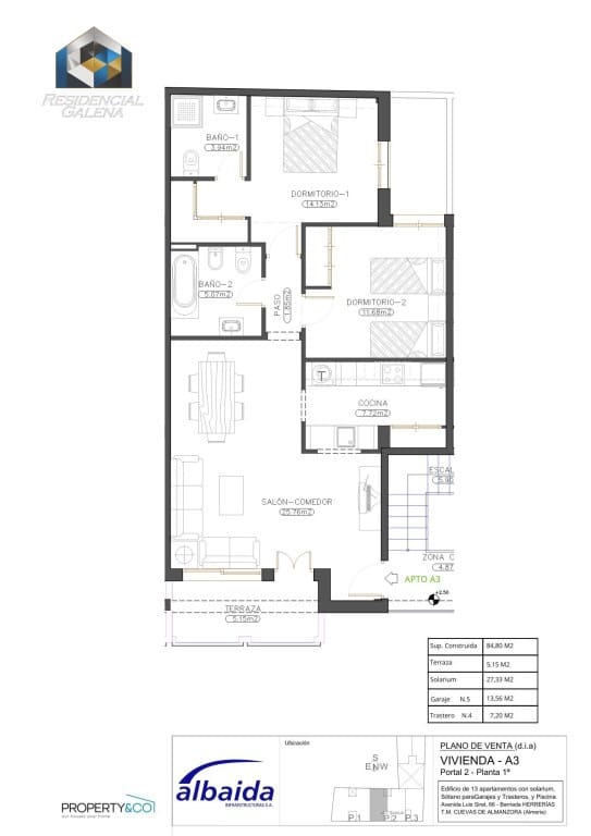 2 chambre Appartement à vendre à Las Herrerias - 125 900 € (Ref: 9831184)