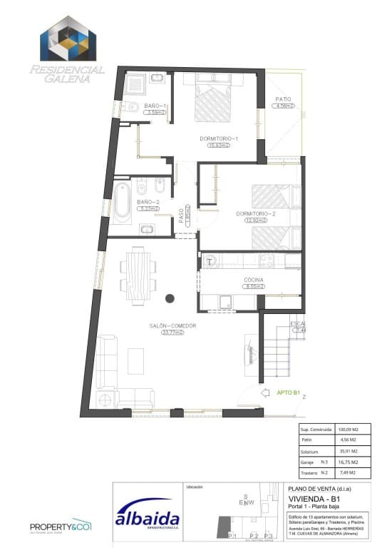 2 chambre Appartement à vendre à Las Herrerias - 125 900 € (Ref: 9831184)