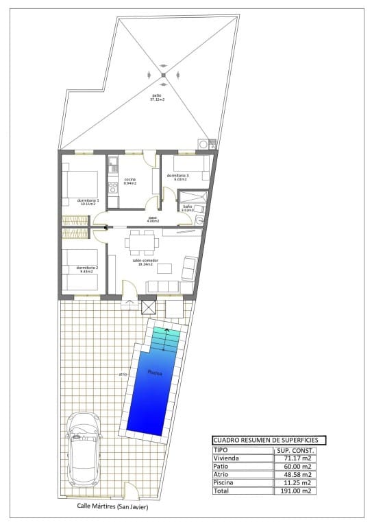 3 quarto Moradia em Banda para venda em Santiago de la Ribera com piscina - 270 000 € (Ref: 9842877)