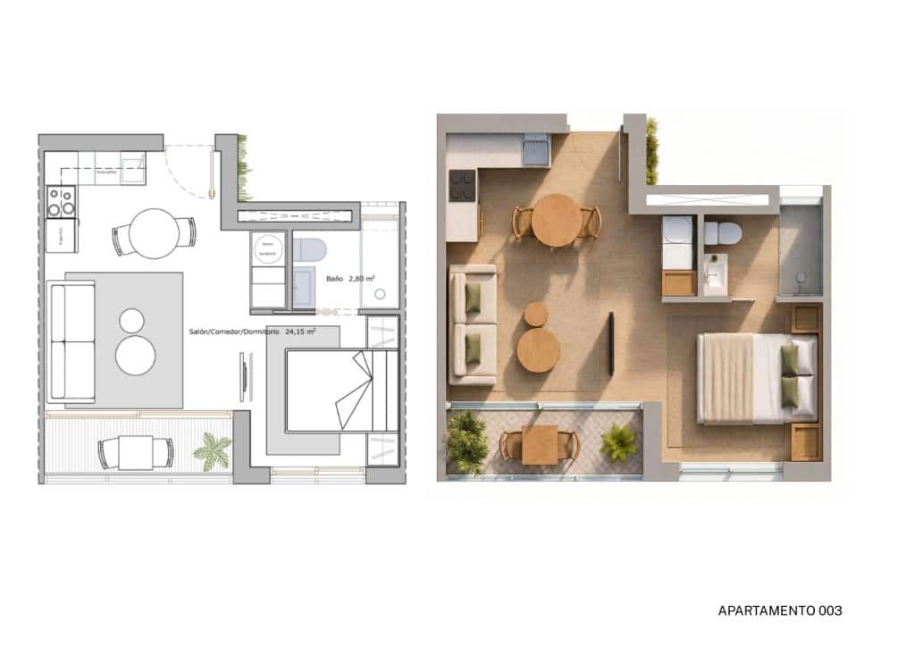 Apartamento de 2 habitaciones en Los Cuarteros en venta - 231.900 € (Ref: 9984593)