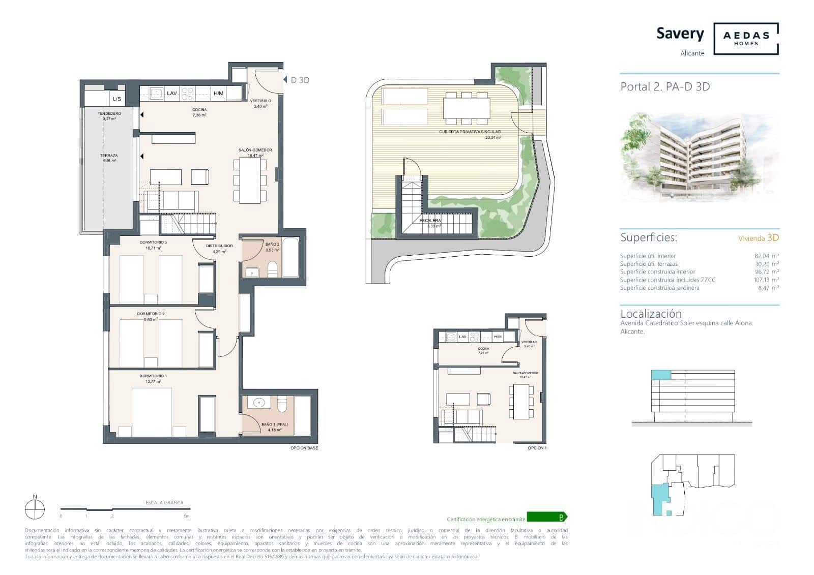 4 soveværelse Penthouse til salg i Alicante by med swimmingpool garage - € 463.000 (Ref: 7986304)