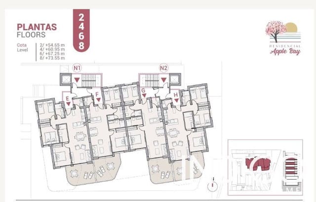 2 soverom Leilighet til salgs i Calpe / Calp med svømmebasseng garasje - € 479 000 (Ref: 8210654)