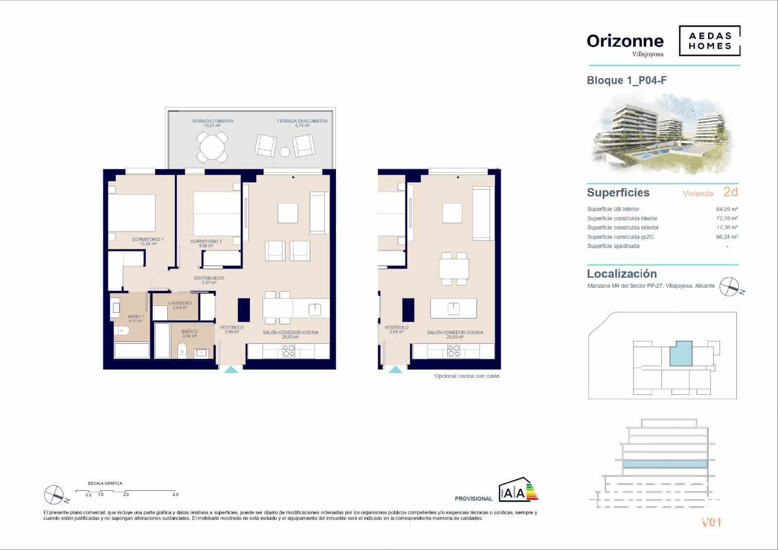 2 soveværelse Lejlighed til salg i La Villajoyosa / Vila Joiosa med swimmingpool garage - € 322.000 (Ref: 8339125)
