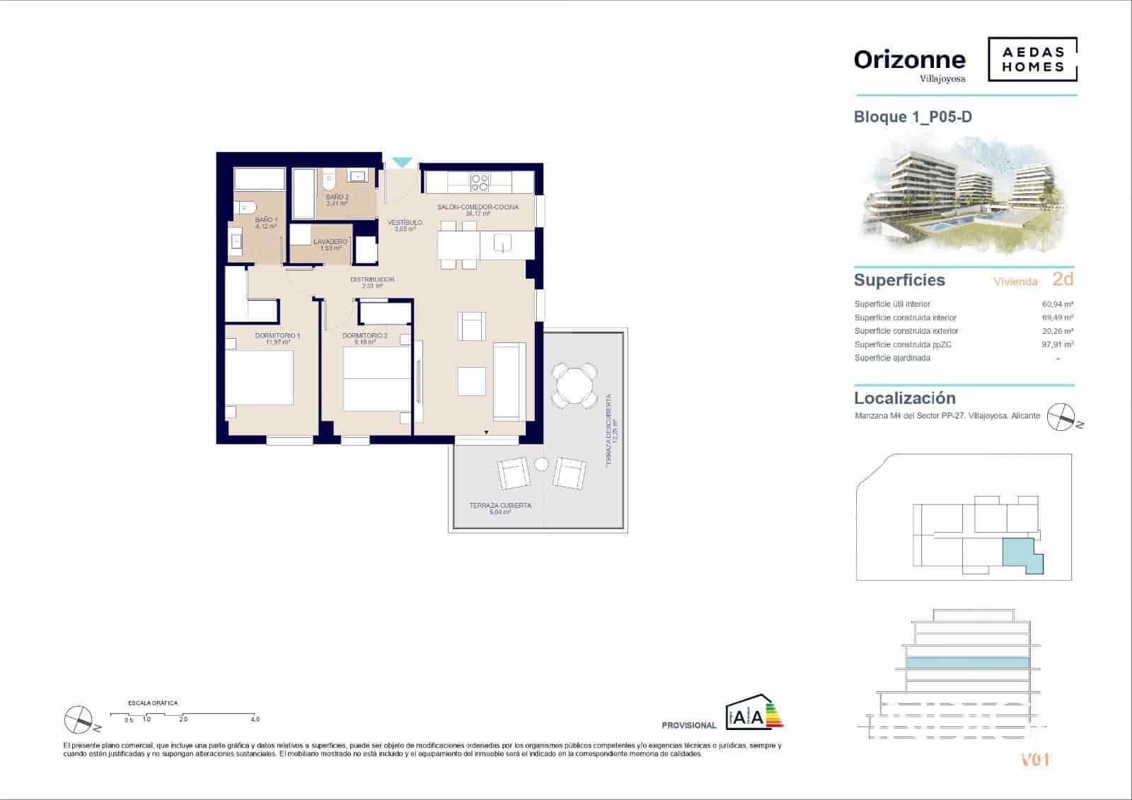 2 soveværelse Lejlighed til salg i La Villajoyosa / Vila Joiosa med swimmingpool garage - € 322.000 (Ref: 8339125)