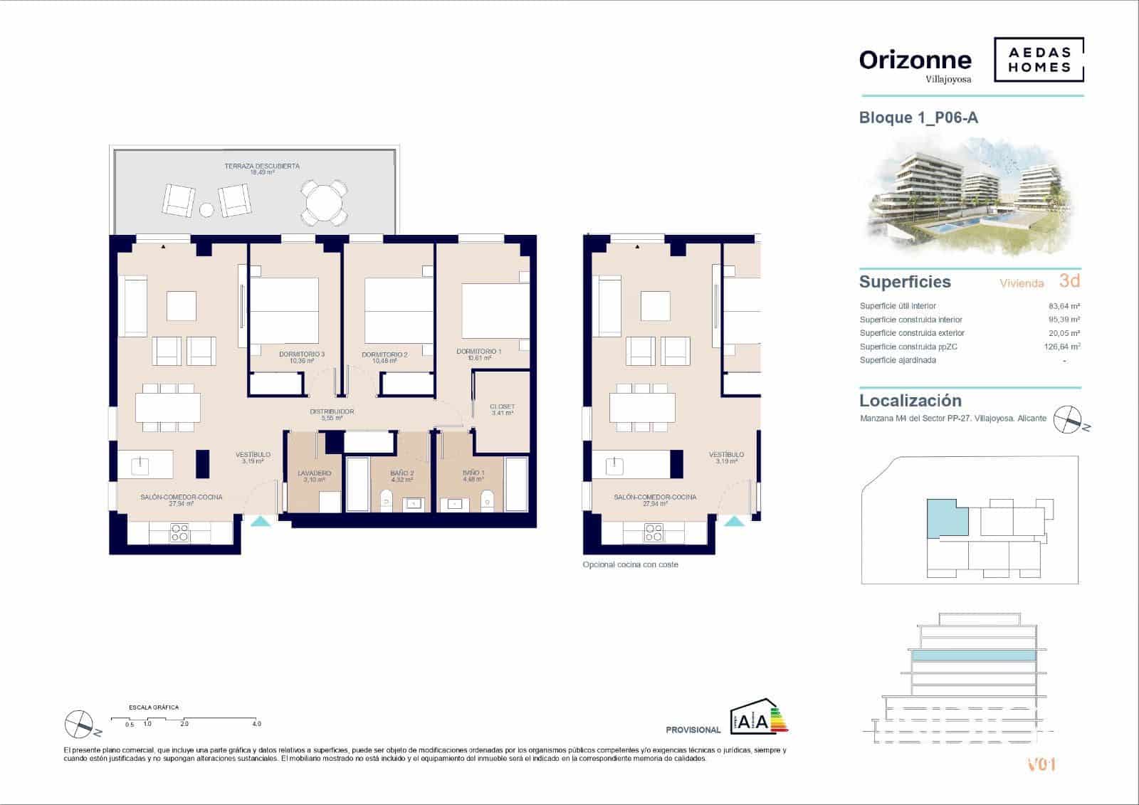 2 soveværelse Lejlighed til salg i La Villajoyosa / Vila Joiosa med swimmingpool garage - € 322.000 (Ref: 8339125)