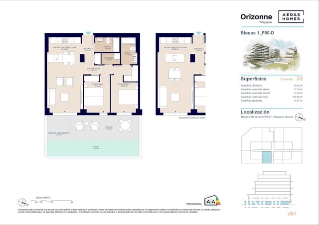 2 makuuhuone Asunto myytävänä paikassa Poble Nou - Montiboli, La Villajoyosa / Vila Joiosa mukana uima-altaan 
autotalli - 322 000 € (Ref: 8339125)