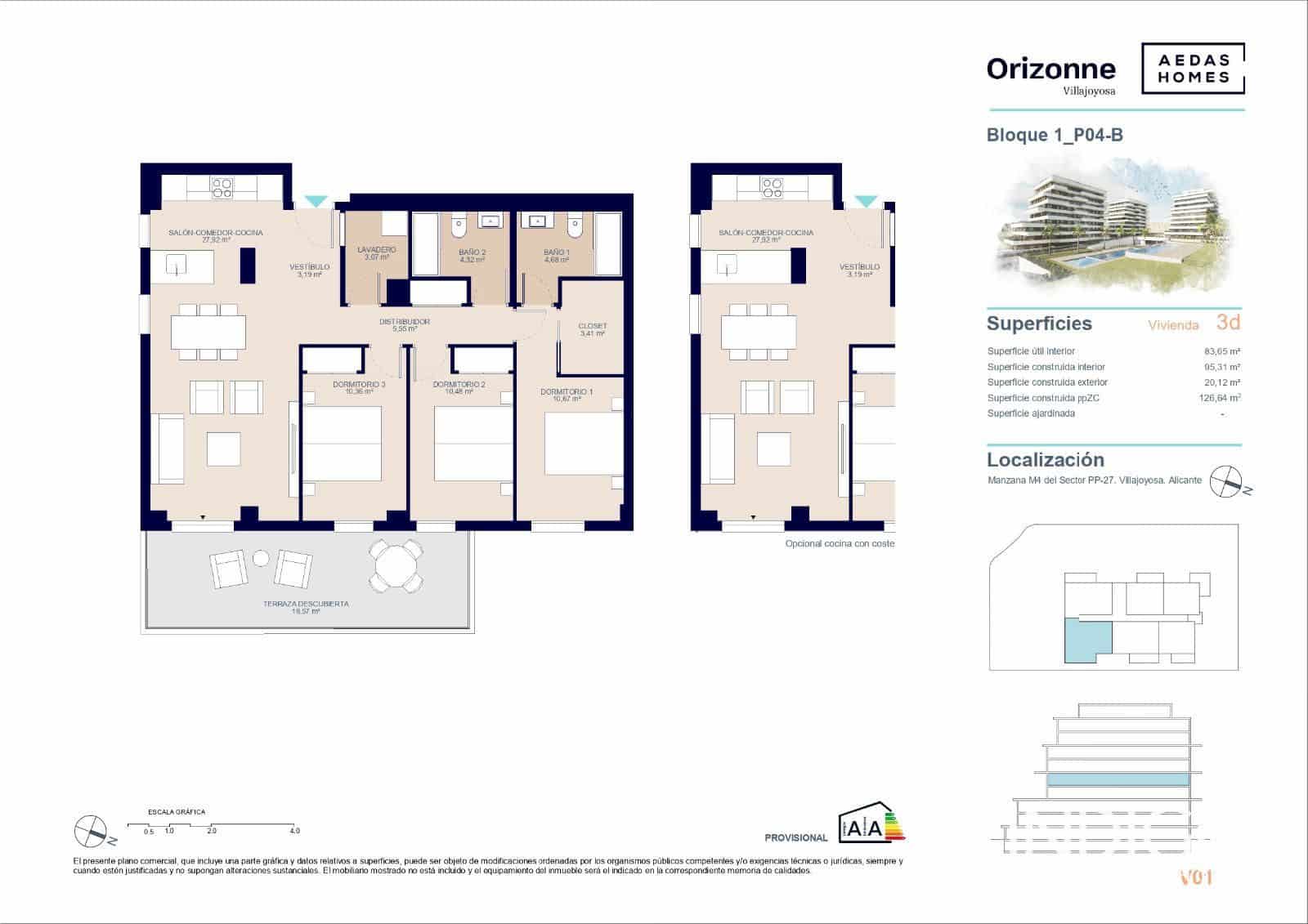 2 soveværelse Lejlighed til salg i La Villajoyosa / Vila Joiosa med swimmingpool garage - € 322.000 (Ref: 8339125)