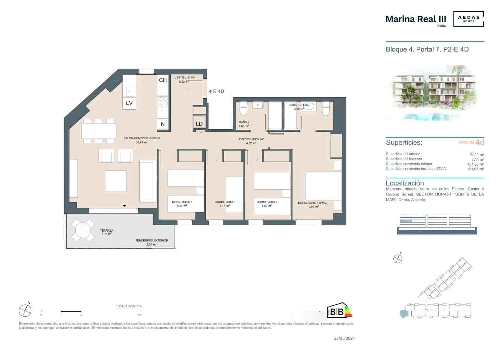 4 soveværelse Lejlighed til salg i Denia med swimmingpool garage - € 348.000 (Ref: 9030814)