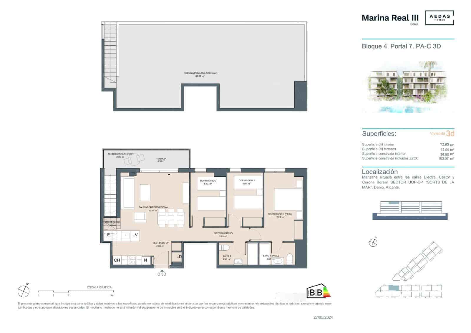4 soveværelse Lejlighed til salg i Denia med swimmingpool garage - € 348.000 (Ref: 9030814)