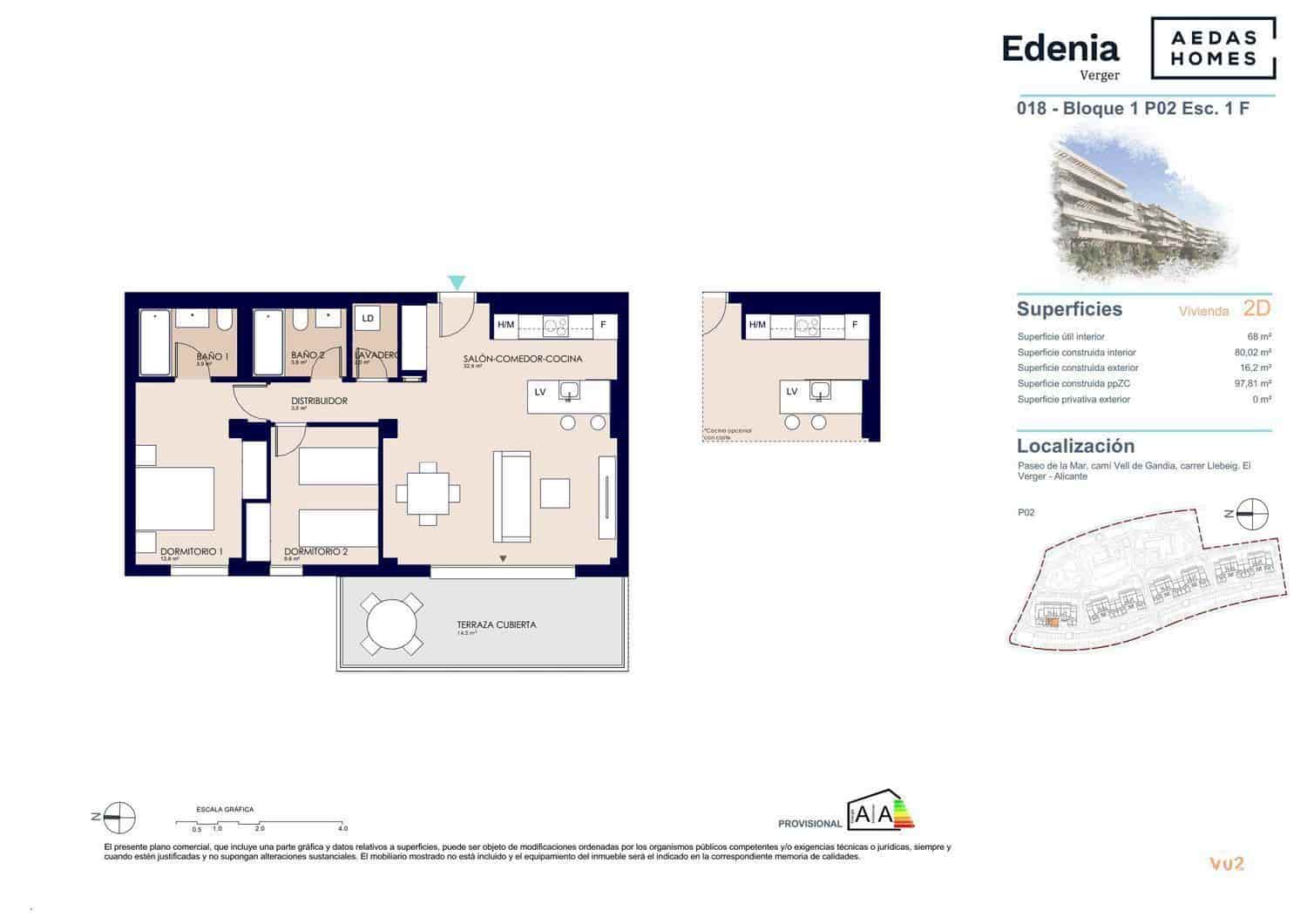2 soverom Leilighet til salgs i Denia med svømmebasseng garasje - € 335 000 (Ref: 9073141)