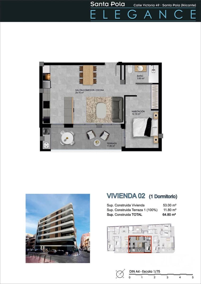 2 sypialnia Mieszkanie na sprzedaż w Santa Pola - 263 165 € (Ref: 9216947)