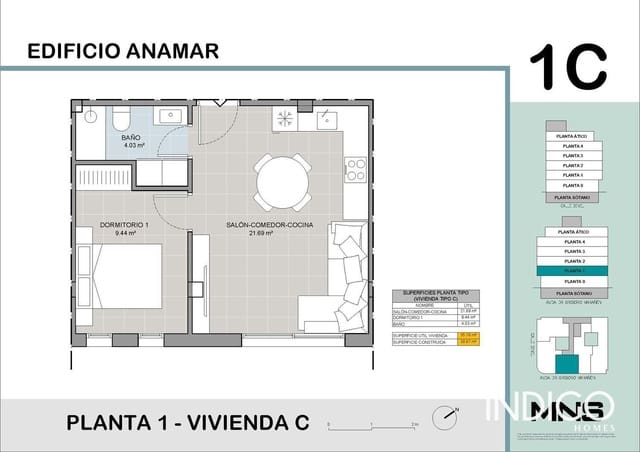1 bedroom Flat for sale in Torrevieja with pool - € 175,000 (Ref: 9623224)