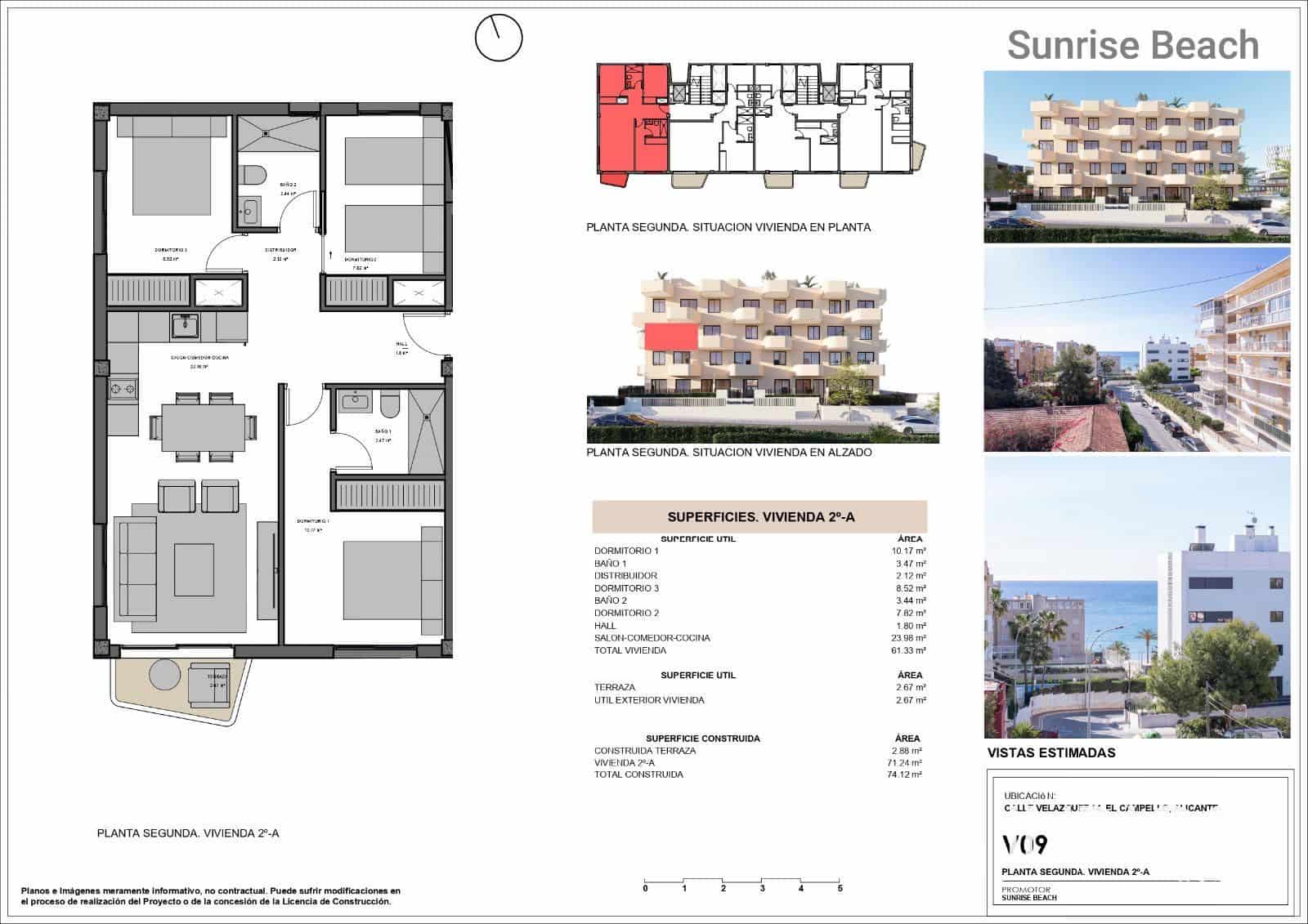 Piso de 3 habitaciones en El Campello en venta con piscina garaje - 420.000 € (Ref: 9650939)