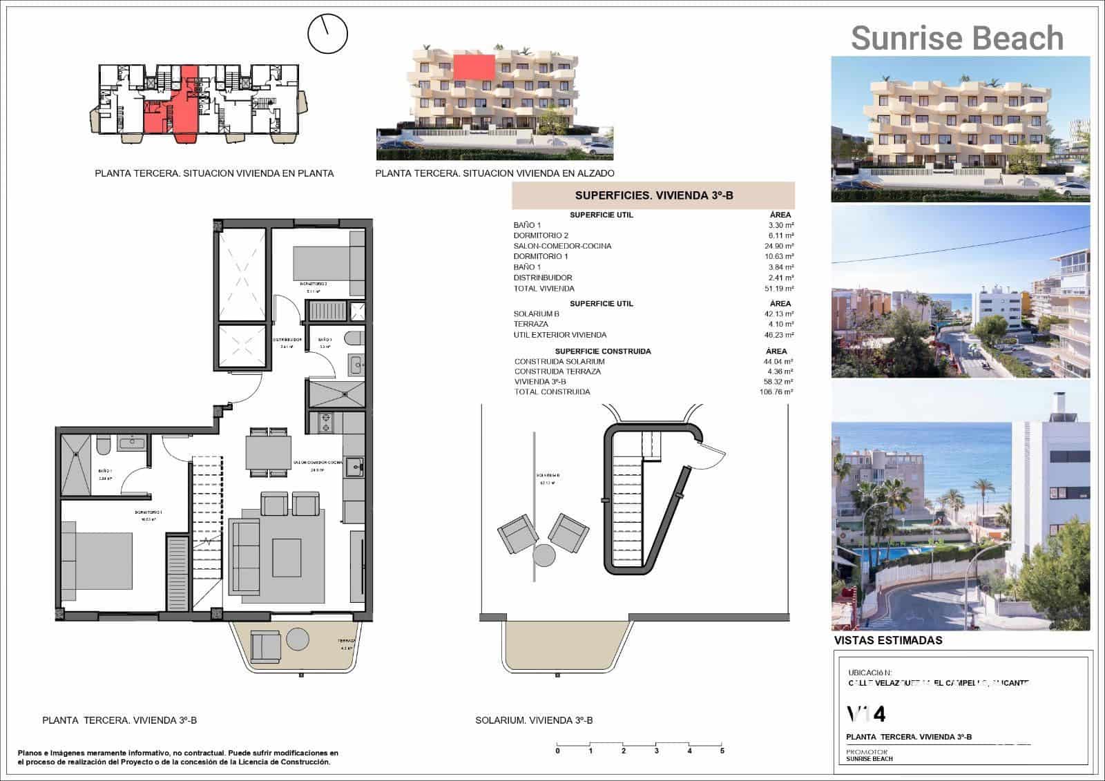 Ático de 2 habitaciones en El Campello en venta con piscina garaje - 460.000 € (Ref: 9650940)