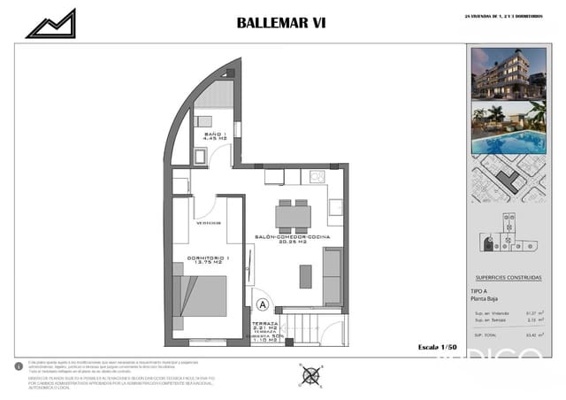 1 chambre Appartement à vendre à Santa Pola avec piscine garage - 190 000 € (Ref: 9861417)