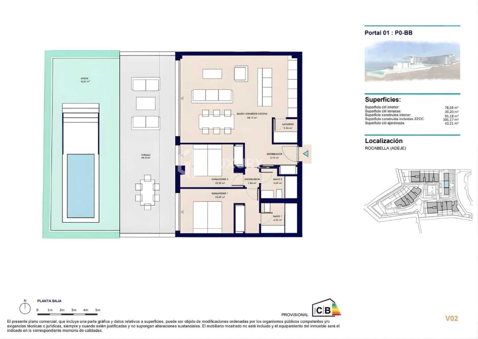 2 Zimmer Wohnung zu verkaufen in Adeje mit Garage - 820.000 € (Ref: 9676174)