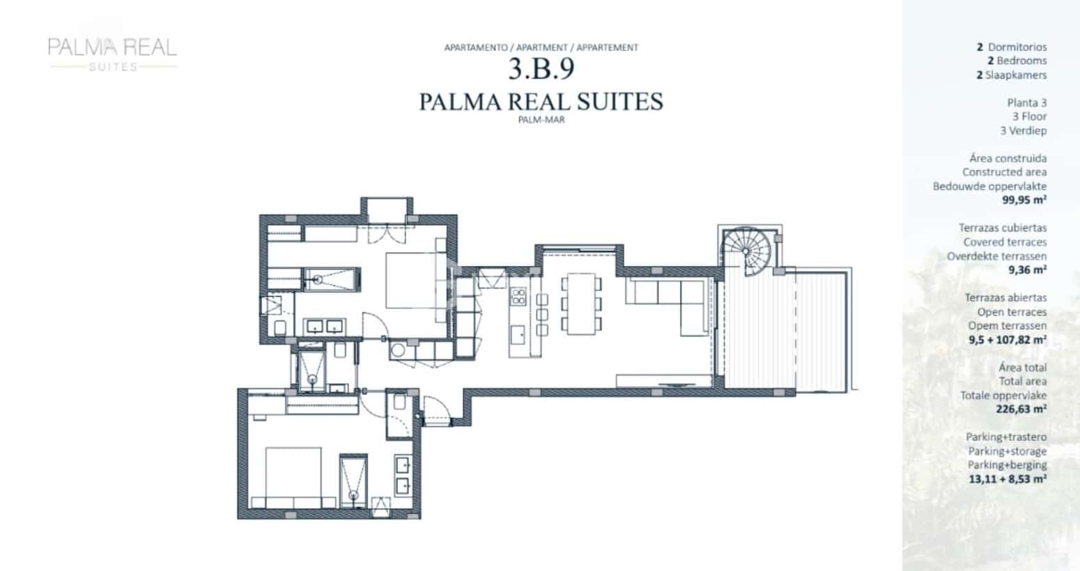 2 chambre Appartement à vendre à Arona avec garage - 534 000 € (Ref: 9805311)
