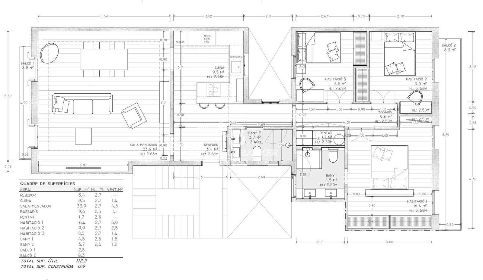 3 camera da letto Appartamento in vendita in Barcelona citta - 995.000 € (Rif: 10059084)