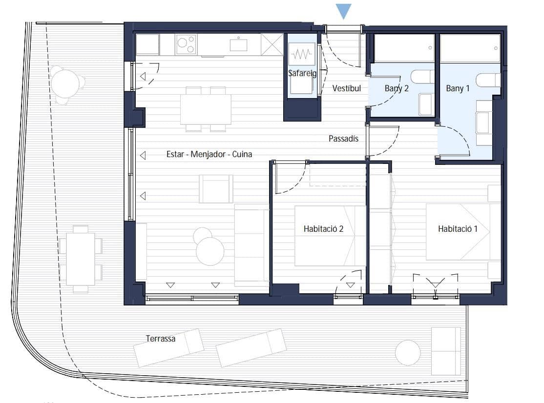 2 slaapkamer Flat te koop in Lloret de Mar met zwembad - € 281.000 (Ref: 10059092)