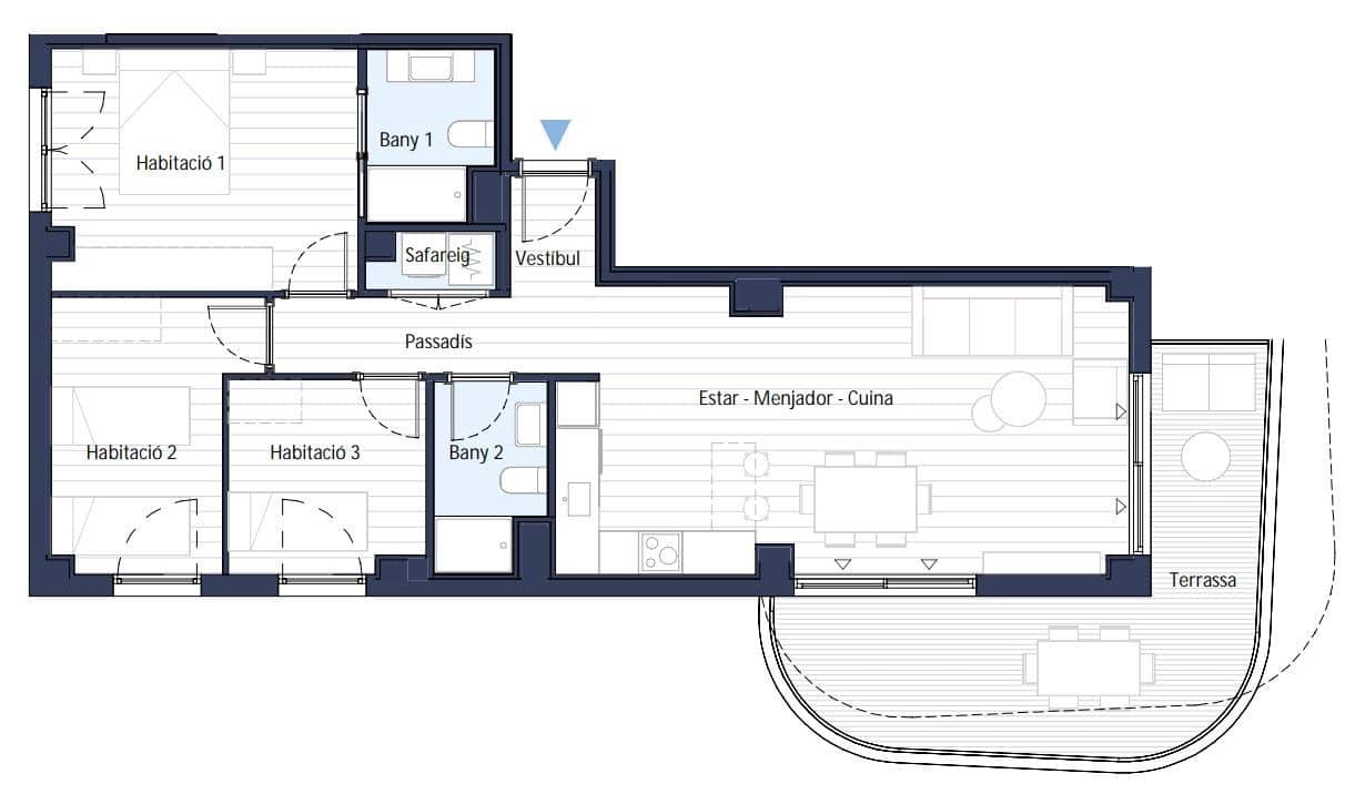 2 slaapkamer Flat te koop in Lloret de Mar met zwembad - € 281.000 (Ref: 10059092)