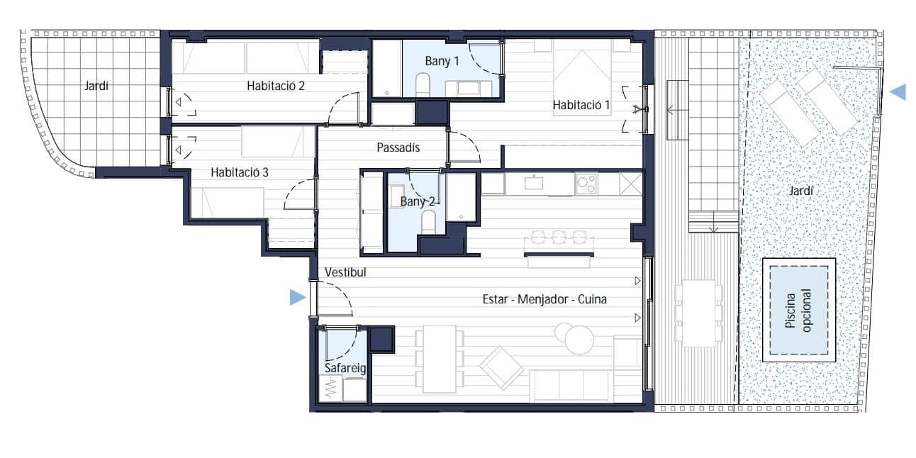 2 slaapkamer Flat te koop in Lloret de Mar met zwembad - € 281.000 (Ref: 10059092)