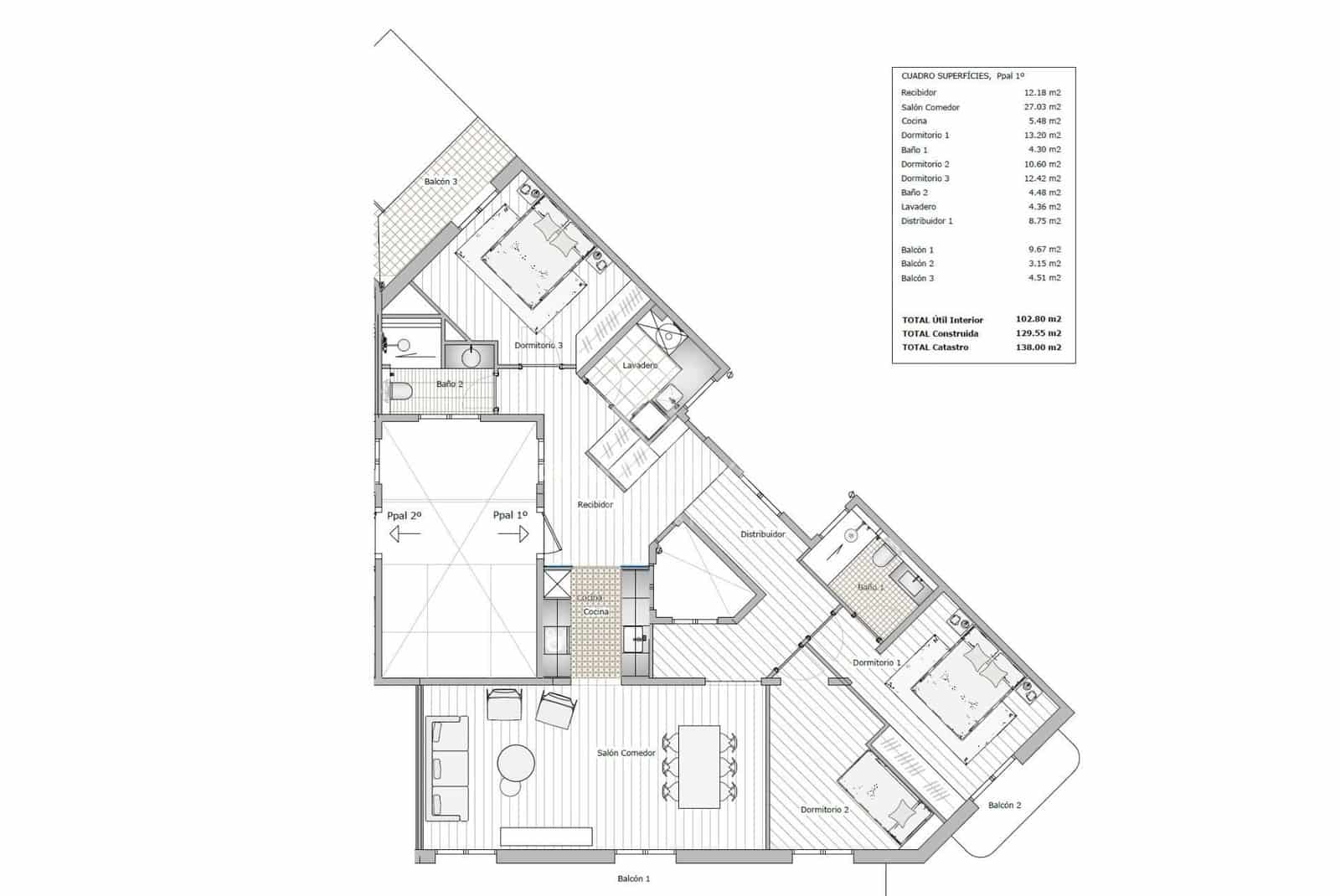 3 makuuhuone Asunto myytävänä paikassa Barcelona kaupunki - 1 295 000 € (Ref: 10129486)