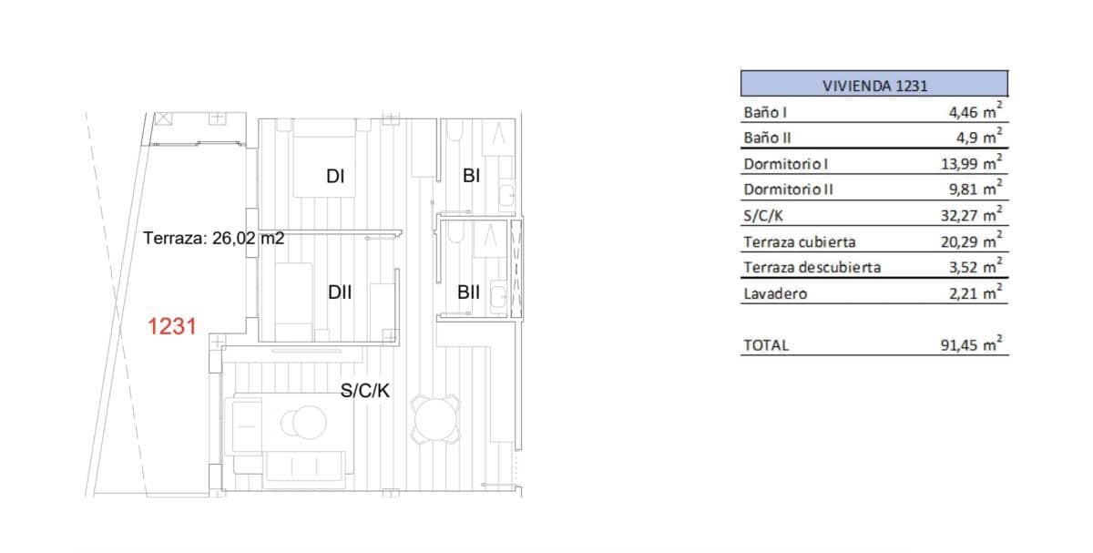 Apartamento de 3 habitaciones en San Miguel de Salinas en venta con piscina garaje - 399.900 € (Ref: 10181191)