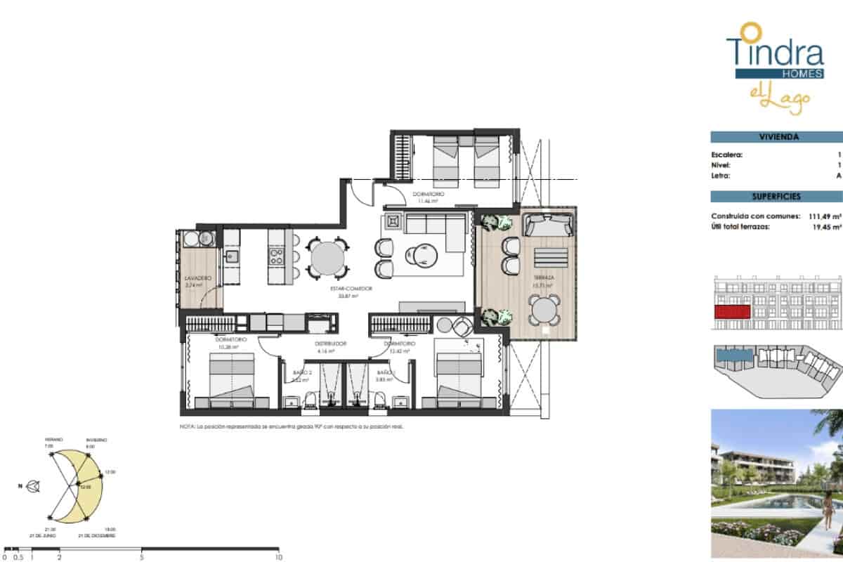 3 soverom Leilighet til salgs i Torre-Pacheco med svømmebasseng garasje - € 529 000 (Ref: 10181362)