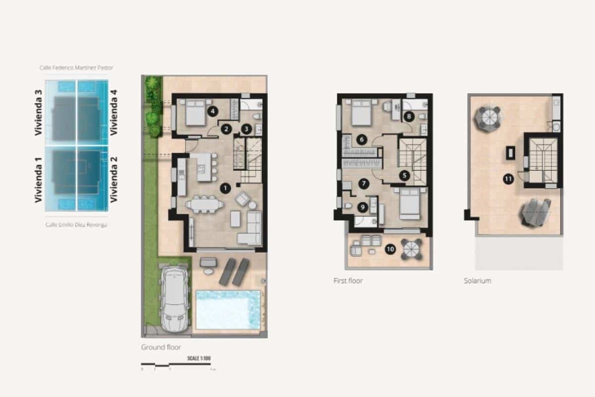 3 Zimmer Villa zu verkaufen in San Pedro del Pinatar mit Pool Garage - 489.000 € (Ref: 10181398)