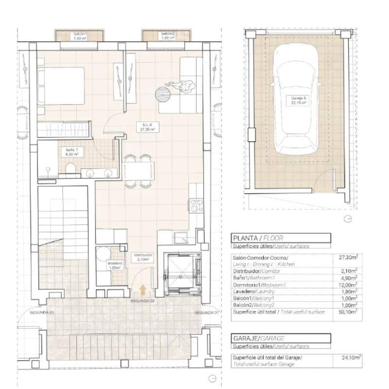 3 slaapkamer Appartement te koop in Hondon de las Nieves met zwembad garage - € 250.000 (Ref: 10181557)