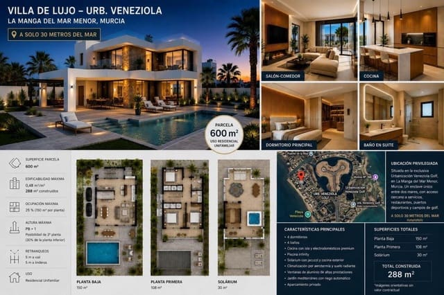 Byggegrund til salg i La Manga del Mar Menor - € 294.900 (Ref: 10184686)