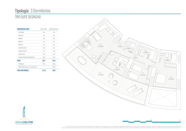 2 soveværelse Lejlighed til salg i Playa Poniente, Benidorm med swimmingpool garage - € 1.108.000 (Ref: 9327705)