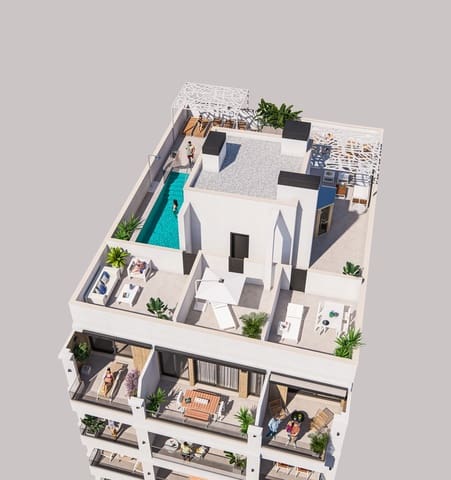 2 soveværelse Penthouse til salg i Playa del Cura, Torrevieja med swimmingpool - € 310.000 (Ref: 9832397)