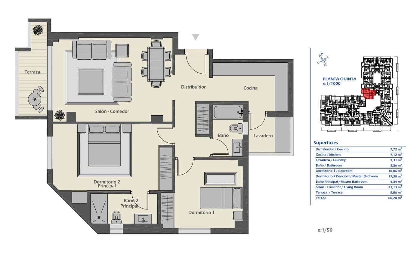 2 soverom Leilighet til salgs i Nueva Andalucia med svømmebasseng - € 461 000 (Ref: 8917968)