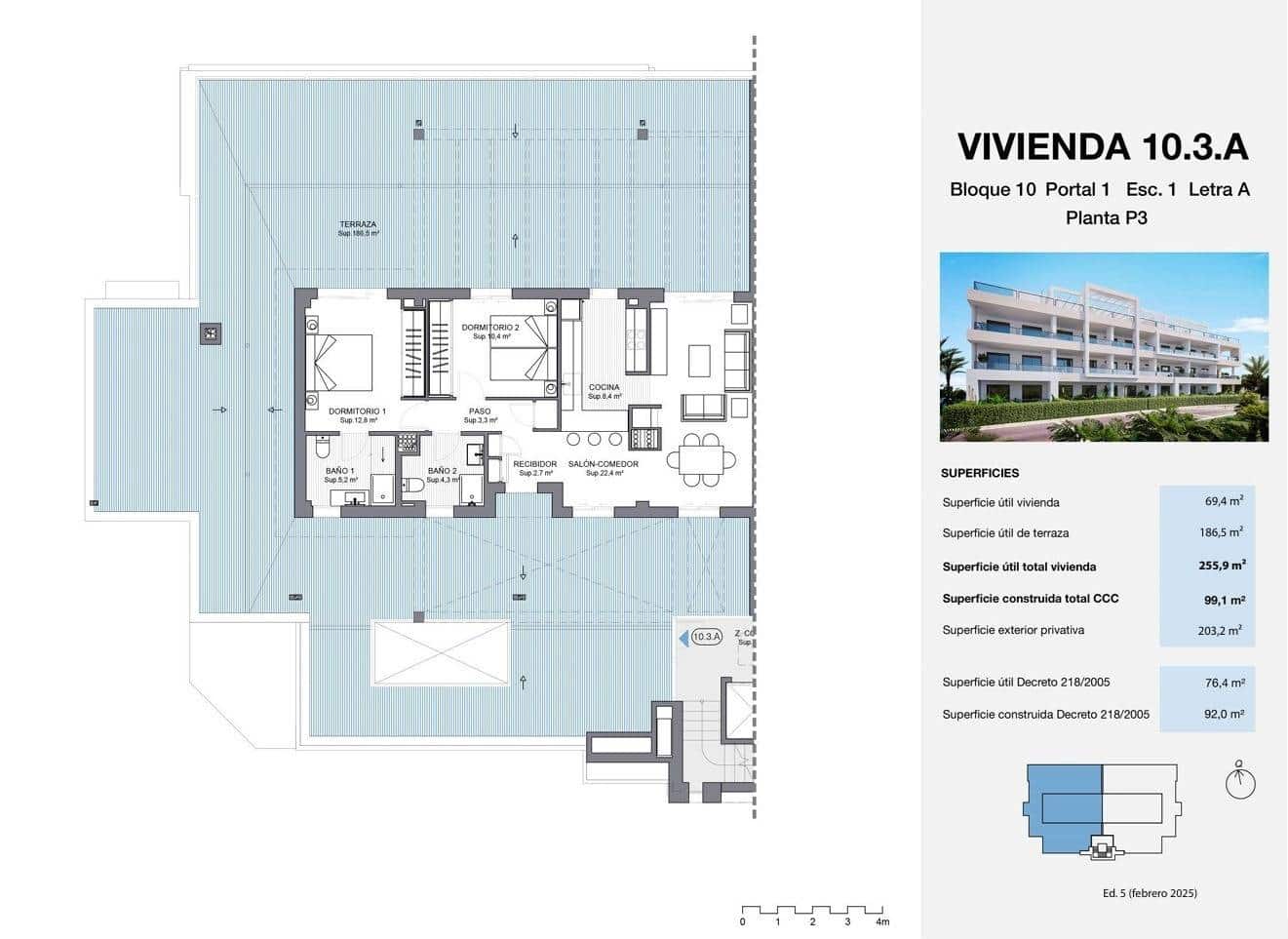 2 chambre Penthouse à vendre à La Cala de Mijas avec piscine garage - 516 450 € (Ref: 9197747)