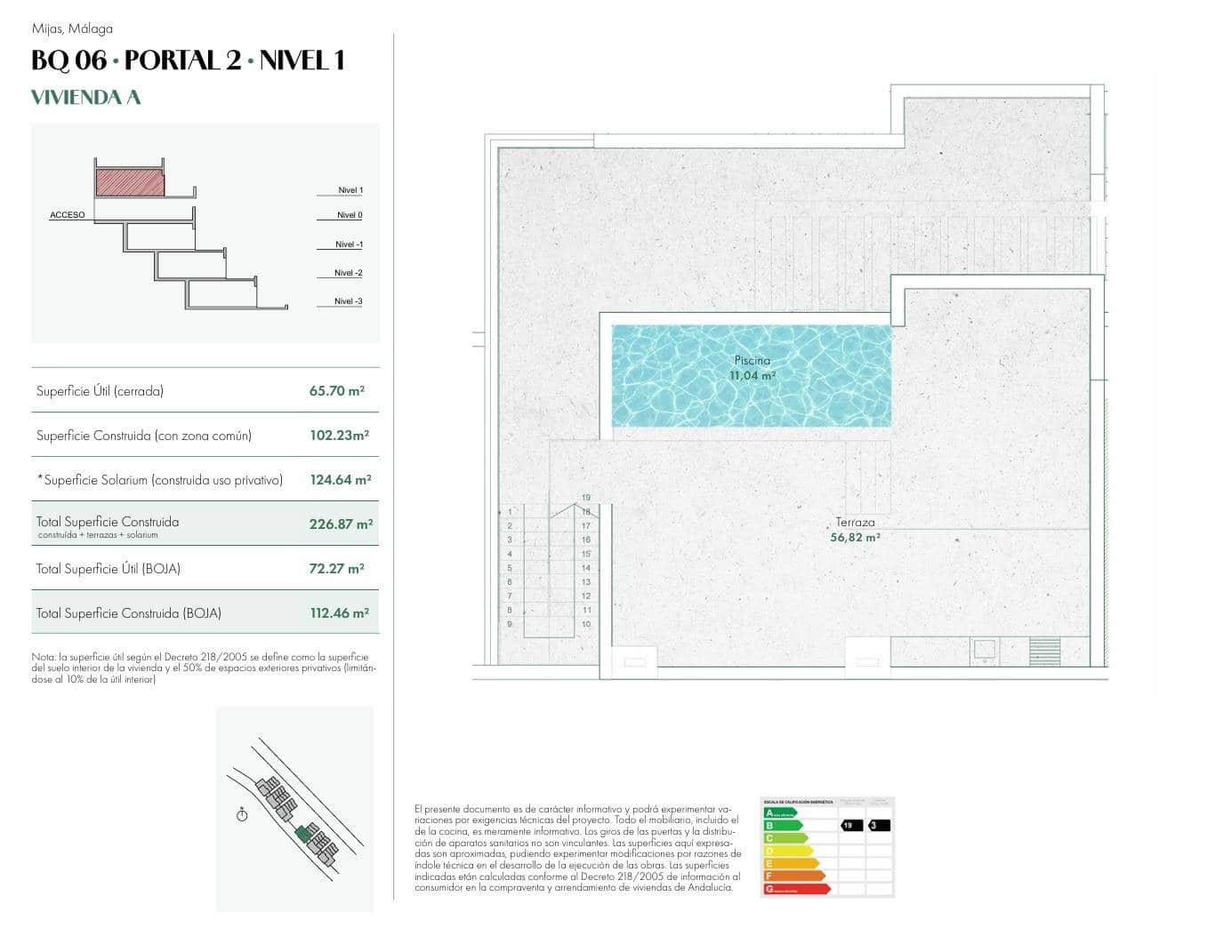 2 chambre Penthouse à vendre à La Cala de Mijas avec piscine garage - 882 000 € (Ref: 9209163)