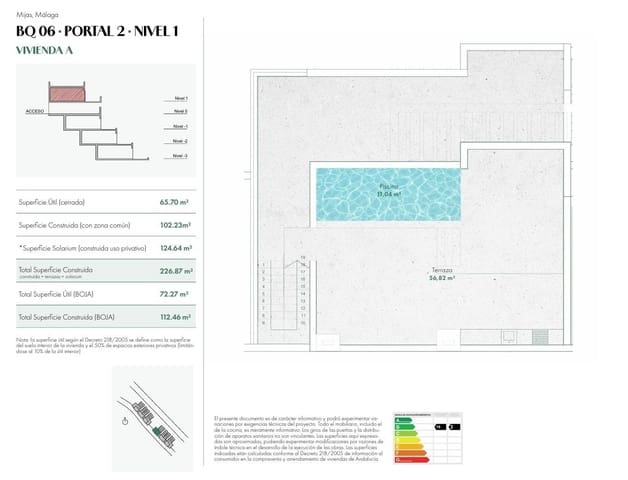 2 chambre Penthouse à vendre à La Cala de Mijas, Mijas avec piscine garage - 882 000 € (Ref: 9209163)