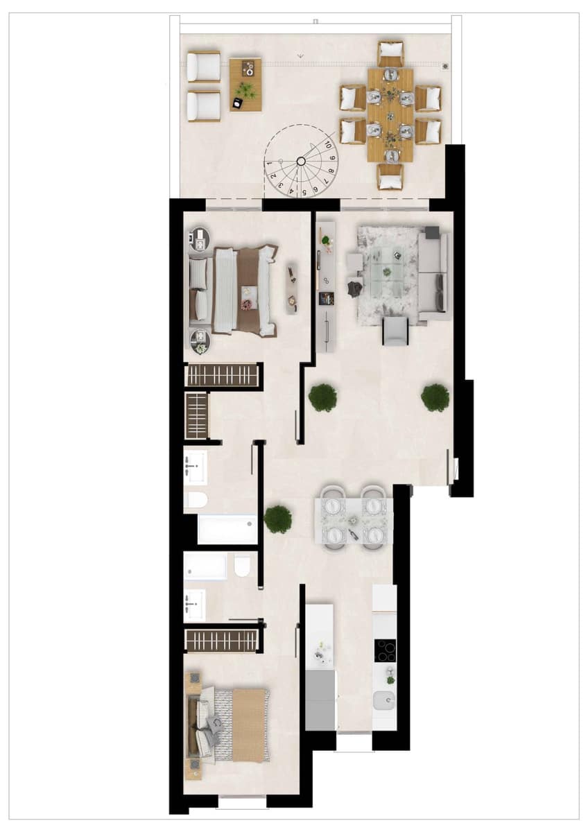 2 soverom Penthouse til salgs i Estepona med svømmebasseng garasje - € 430 000 (Ref: 9338057)
