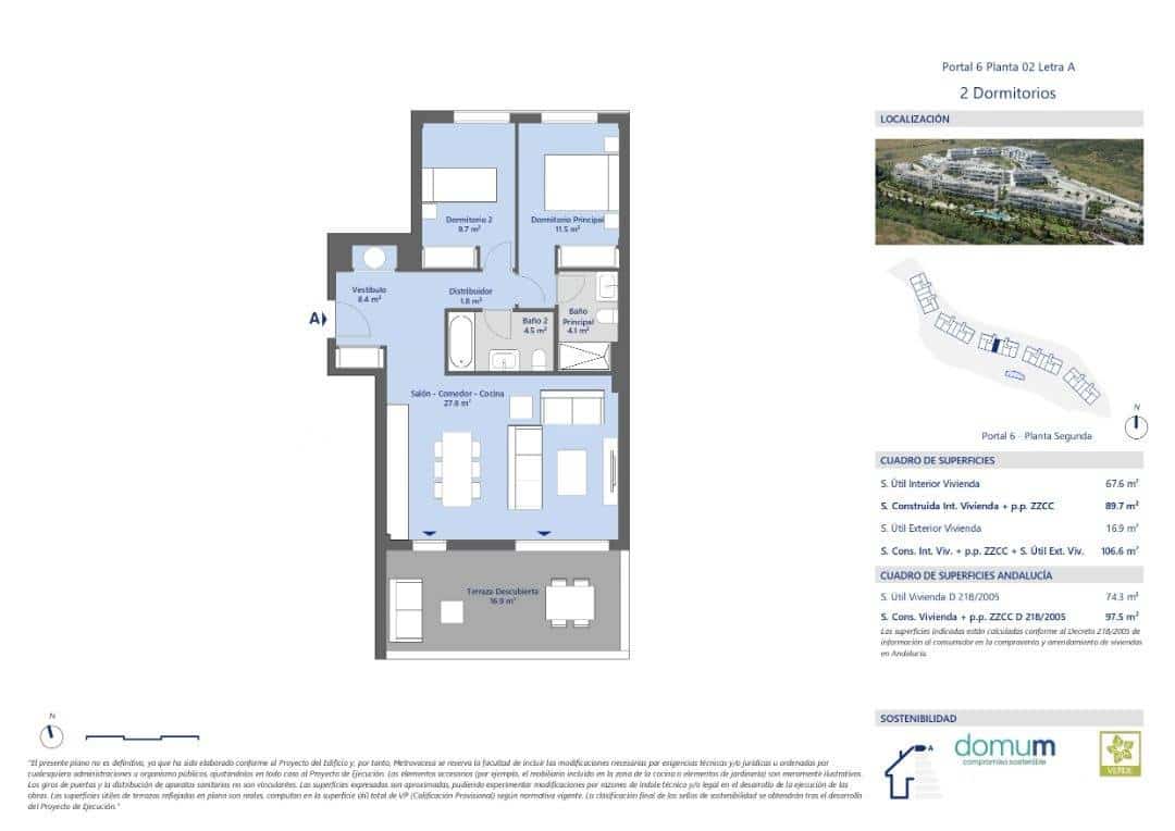 2 bedroom Penthouse for sale in Estepona with pool garage - € 405,000 (Ref: 9670715)