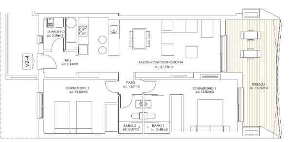 2 bedroom Apartment for sale in Orihuela Costa with pool - € 349,000 (Ref: 7374466)