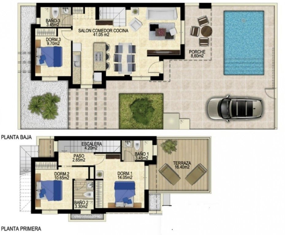 3 chambre Villa/Maison à vendre à Vistabella avec piscine - 389 000 € (Ref: 7374474)