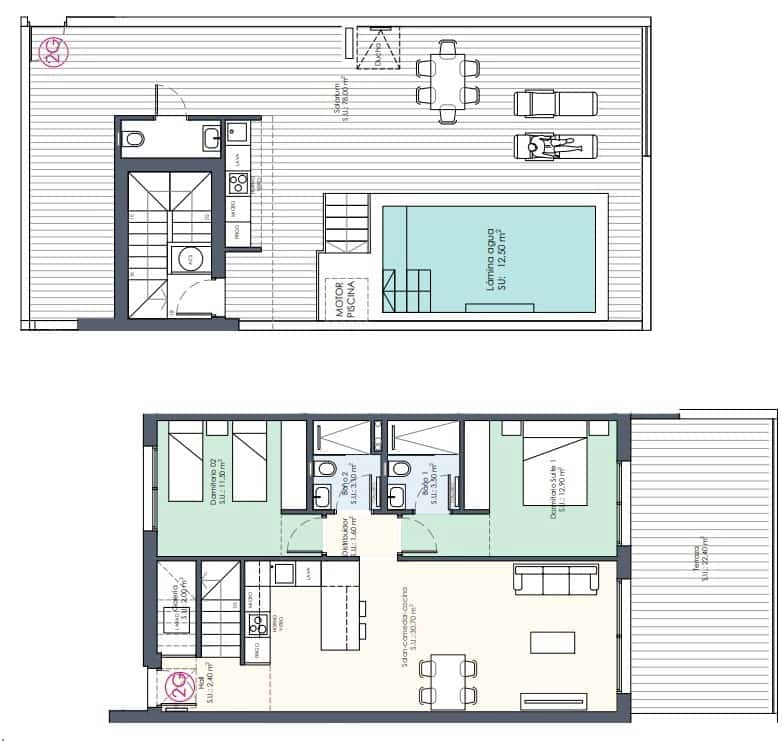 2 bedroom Penthouse for sale in Benijofar with pool - € 421,000 (Ref: 7374538)
