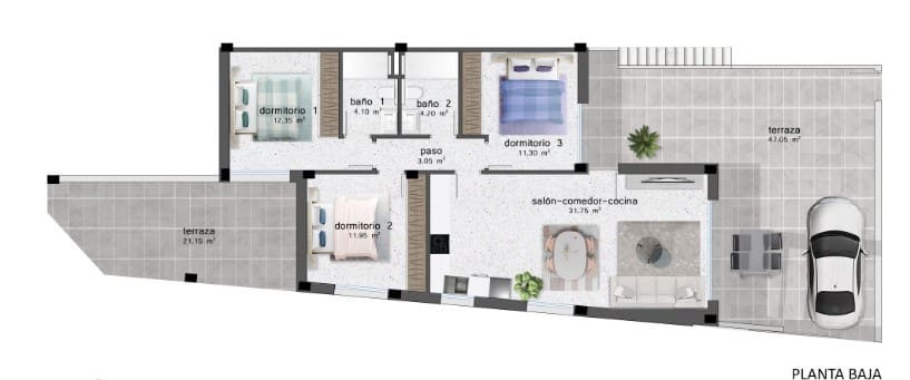 3 bedroom Apartment for sale in Pilar de la Horadada with pool - € 334,900 (Ref: 7374575)