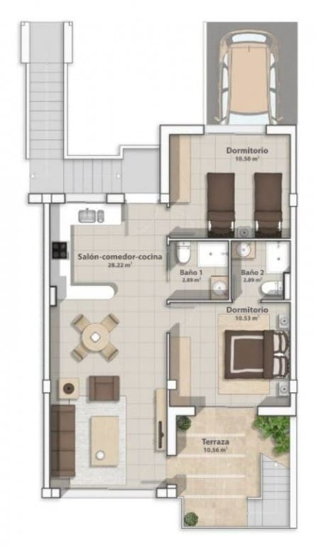 2 chambre Penthouse à vendre à San Pedro del Pinatar avec piscine - 265 000 € (Ref: 7374590)