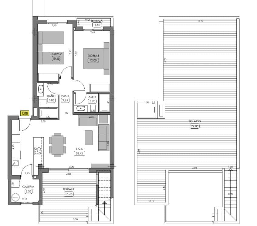 2 bedroom Penthouse for sale in Algorfa with pool - € 315,000 (Ref: 7374665)