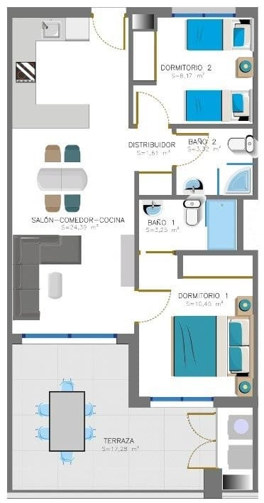 2 chambre Appartement à vendre à Torrevieja avec piscine - 315 000 € (Ref: 7374749)