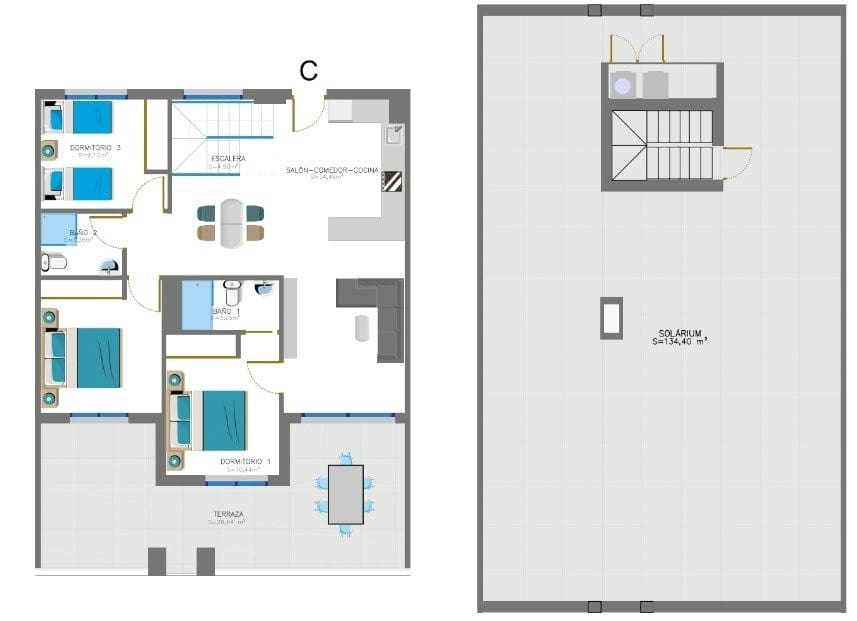 Ático de 3 habitaciones en Torrevieja en venta con piscina - 540.000 € (Ref: 7374750)