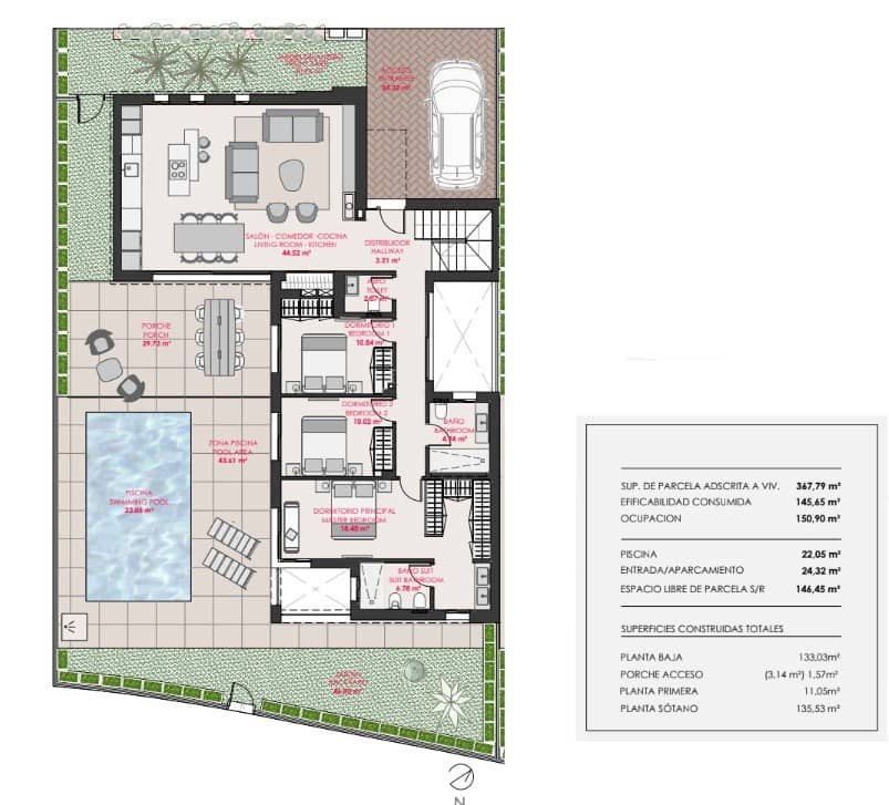 3 bedroom Villa for sale in Torre-Pacheco with pool - € 790,000 (Ref: 7375359)